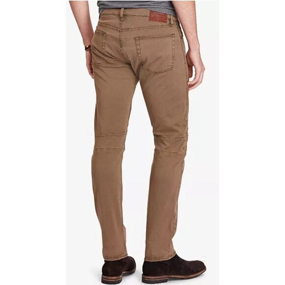 Polo Ralph‎ Lauren Men’s Stretch Olive Green Moto Jeans Size 32x30 - Picture 2 of 10